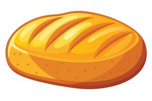 A loaf of bread illustration with golden crust and visible scoring on top surface vector