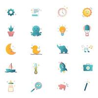 Flat color set Can used for digital product, presentation, UI and many more vector