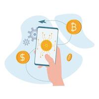 Digital currency illustration. The future finance lies in widespread adoption digital currencies and blockchain technology The integration digital currency enhances financial transactions vector