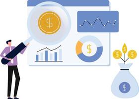 ROI concept, Return on investment, people managing financial chart, profit income, Suitable for web landing page, ui, mobile app, banner template vector