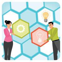 Design Structure Matrix Concept, Project Visual Representation. vector