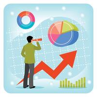 Big Data Analysis, Charts, and Professional Observing Trends. vector