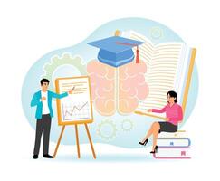 Education or Learning with Brain Process, Memory and Knowledge. vector
