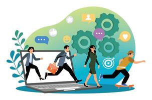 Marketing promotion method with a refer a friend loyalty program. vector