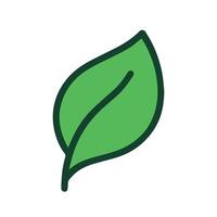 Simple Green Leaf Illustration with Bold Outline Design vector