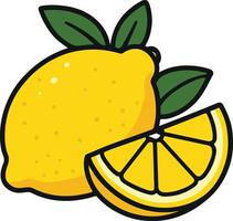 Fresh Lemon with Slice Illustration vector