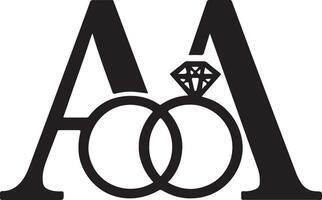 AA Letters Wedding Monogram Initials vector