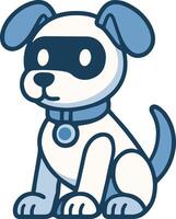 Illustration of a Dog Wearing a Mask vector