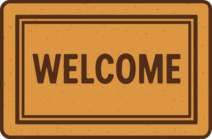 Welcome Mat Brown Doormat with Welcome Text vector