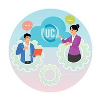 Team Collaboration with Cloud-Based Unified Communication Tools. vector