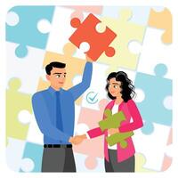 Mutual assistance program, Team Collaboration Helping and Supporting Each Other in Business. vector
