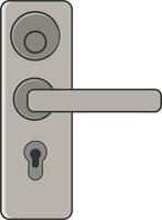Modern Door Handle Illustration Front View with Keyhole and Lock vector