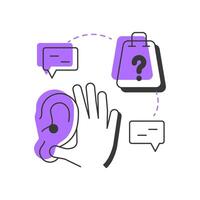 Active listening modern linear concept icon. Social communication. Customer service, engagement. Empathy, skill. Flat outline elements connected with dotted lines. Creative visual. Easy to edit vector