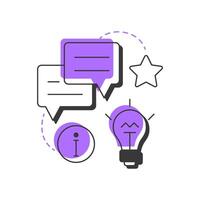 Communication skills modern linear concept icon. Talk, conversation. Studying, learning. Customer experience. Flat outline elements connected with dotted lines. Creative visual. Easy to edit vector