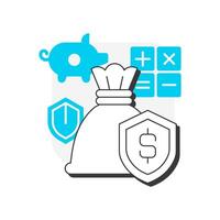 Economy flat outline concept icon. Sustainable development. Financial services. Pillar of inclusive growth index. Modern line illustration with blue glyphs. Conceptual visual. Easy to edit vector