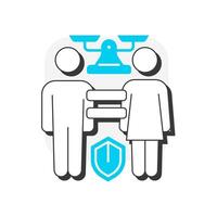 Equality flat outline concept icon. No discrimination allowed. Equal opportunities. Element of inclusive growth index. Modern line illustration with blue glyphs. Conceptual visual. Easy to edit vector