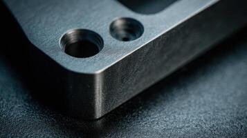 Precision crafted aluminum part in matte space gray showing intricate details and finishing techniques photo