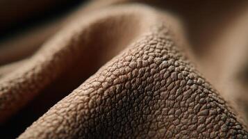 Close up view of nubuck leather texture showcasing its unique grain and softness under macro lens photo
