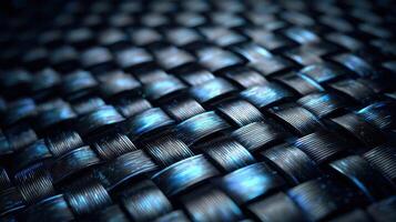 Detailed macro view of intricately woven forged carbon fiber showcasing unique texture and design quality photo