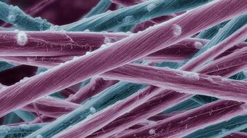 Close up view of carbon fiber strands intertwined with epoxy resin in a detailed texture photo