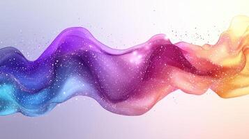 Abstract Colorful Fluid Wave with Glitter Particle Effect, Modern Dynamic Background for Presentation, Design and Decoration photo