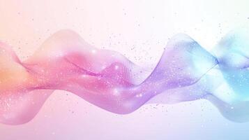 Abstract Colorful Ribbon Waves Background with Sparkling Particles Modern Art Design for Web, Print, and Creative Projects photo