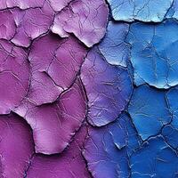 Abstract Cracked Surface Art in Contrasting Violet and Blue Modern, Bold Texture Background Design photo