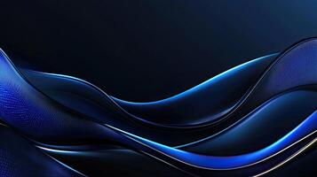 Abstract Dark Blue Wave Pattern Background Design with Metallic Accent Lines and Modern Texture for Wallpaper photo