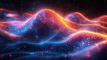 Cosmic Dust Waves Sparkling Galaxy Background with Nebula Clouds and Glowing Particles for Science and Space Exploration photo