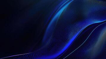 Dotted Waveform Blue Abstract Background for Technology, Science and Innovation Concepts, Modern Futuristic Design. photo