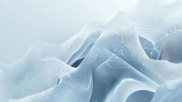Elegant Abstract White and Blue Background with Curved Shapes, Modern Design and Network Connection Concepts photo