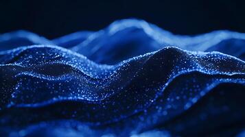 Elegant Blue Particle Waveform Background Abstract Technology Data Visualization, Connection Concept, Network, and Futuristic Design photo