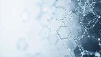 Molecular Structure Network Connection Abstract Science, Medical, and Technology Background with Hexagonal Mesh and Light Blue Hues photo