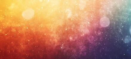 A luminous abstract nebula background displays glowing bokeh lights and a colorful cosmic dust effect photo