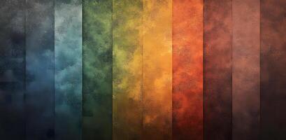 A spectrum of textured panels transitions through a range of warm and cool colors photo