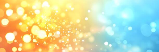 Abstract background features a gradient from gold to light blue with bokeh photo