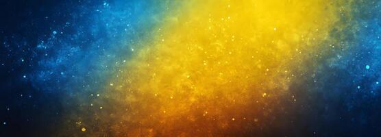Abstract background showcasing a vibrant blend of blue and yellow with sparkling glitter textures photo