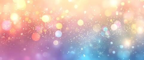 Abstract background with vibrant bokeh effect featuring shimmering particles and soft, colorful gradients photo