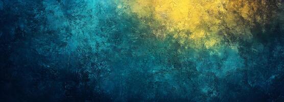 Abstract textured surface transitions from vibrant yellow to deep turquoise in a mesmerizing pattern photo