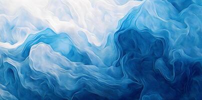 Abstract waves in cool blue and white tones create a mesmerizing line art backdrop photo