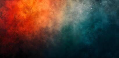 An abstract background showcases a mesmerizing color transition from vibrant orange to deep teal hues photo