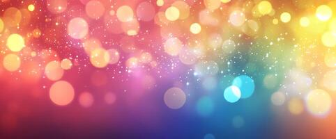Colorful bokeh and sparkling glitter create a festive and magical background illumination scene photo