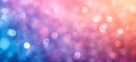 Colorful bokeh lights and sparkly dust create a vibrant blurred, abstract background photo