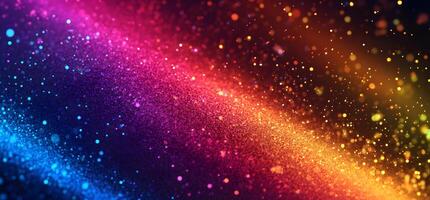 Colorful particles dance through a vibrant spectrum, creating a magical and ethereal effect photo