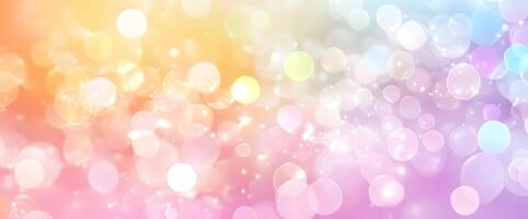 Colorful vibrant bokeh bubbles float serenely against a gradient backdrop in a magical abstract design photo