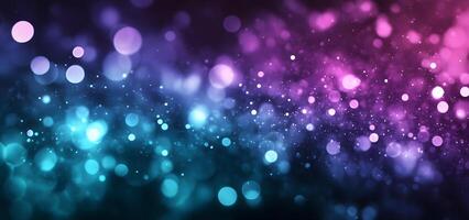 Cyan and pink bokeh lights elegantly create an ethereal dreamlike effect against a dark background photo