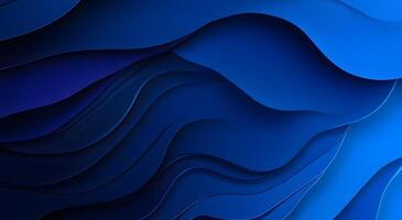 Deep blue hues create a dynamic and layered abstract wave pattern gracefully across the image photo
