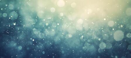 Diffused glowing bokeh and tiny speckles appear against a gradient teal and yellow background photo