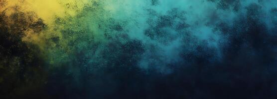 Dynamic gradient of yellow, cyan, and blue create an abstract textured background, fading into darkness photo