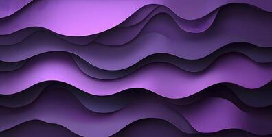 Subtle purple waves layer gracefully creating abstract textures and depths with soft lighting background photo